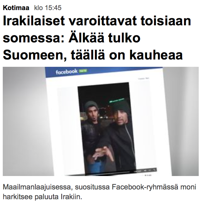 ”Kom inte till Finland, här är fruktansvärt.”