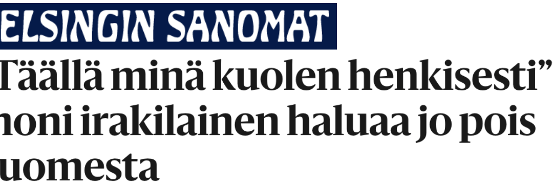 Finland. Thabeet Al-Aswad från Bagdad vill tillbaka hem så fort som möjligt.