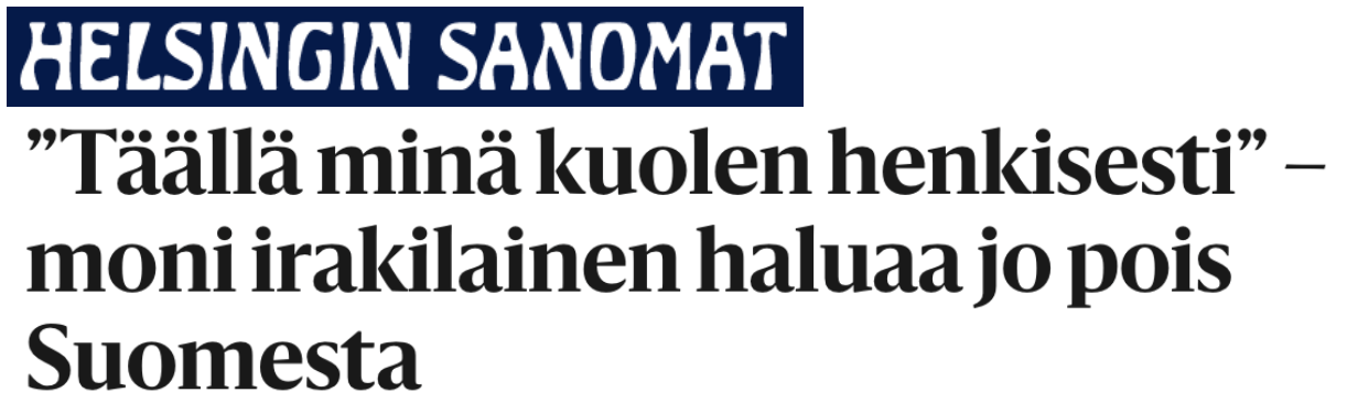 Finland. Thabeet Al-Aswad från Bagdad vill tillbaka hem så fort som möjligt.
