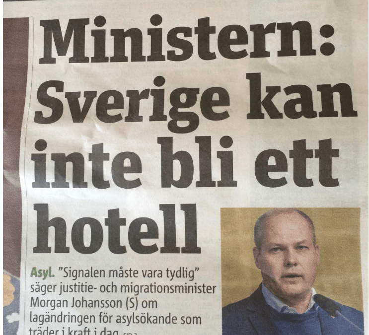 Justitie- och migrationsministern säger det självklara: ”Om du fått avslag på din asylansökan har du inte rätt till ersättning eller asylboende.”