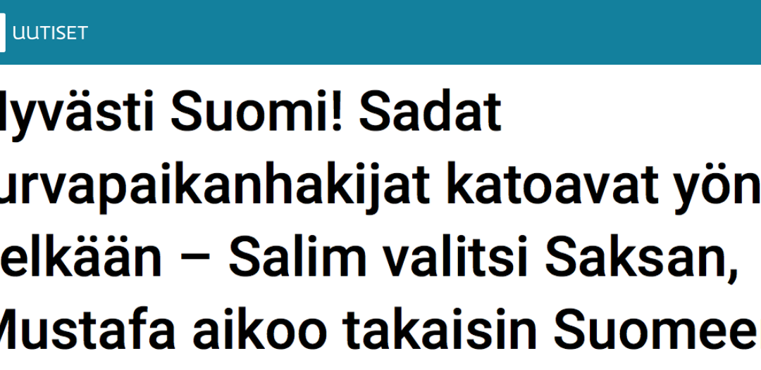 Finland. ”Adjö Finland!”