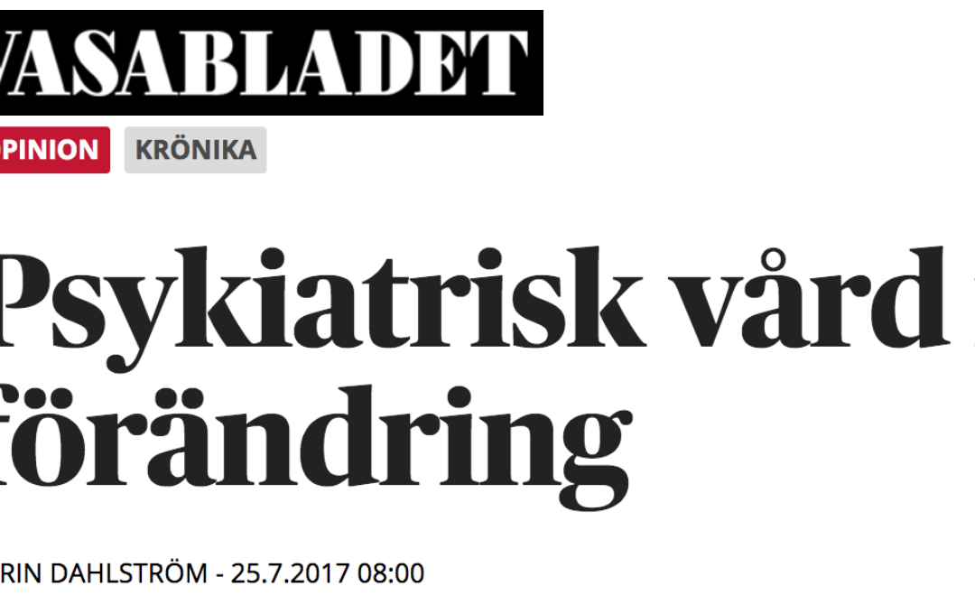 Om ”Oundgängligt behov”, Mummelförlagets senast utgivna bok, i Vasabladet