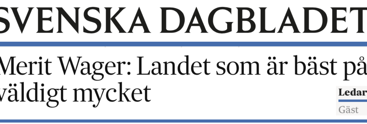 Reaktioner på min text ”Landet som är bäst på väldigt mycket” i Svenska Dagbladet.