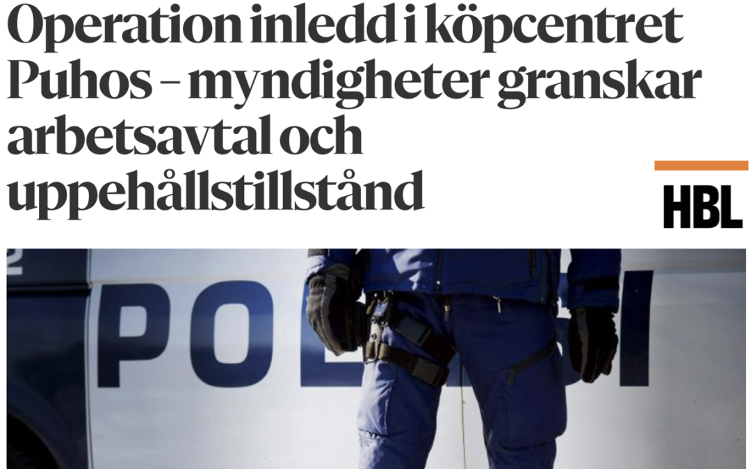 Finland. ”Utlänningsövervakning är lagstadgade uppgifter för polisen.”