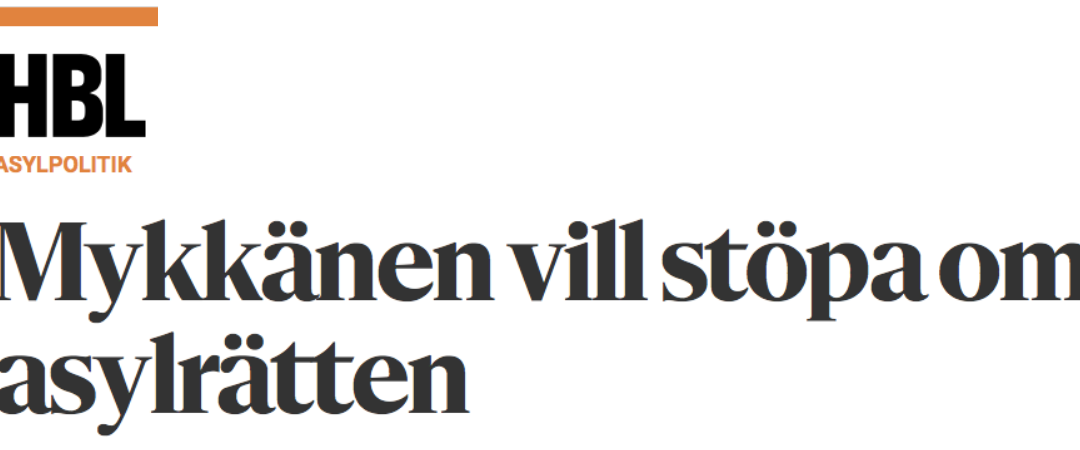Finland. Inrikesminister Kai Mykkänen vill begränsa asylrätten till förmån för ett kvotflyktingsystem.