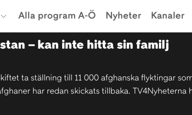 Om ett inslag i TV4 Nyheterna den 19 november om utvisade afghaner.