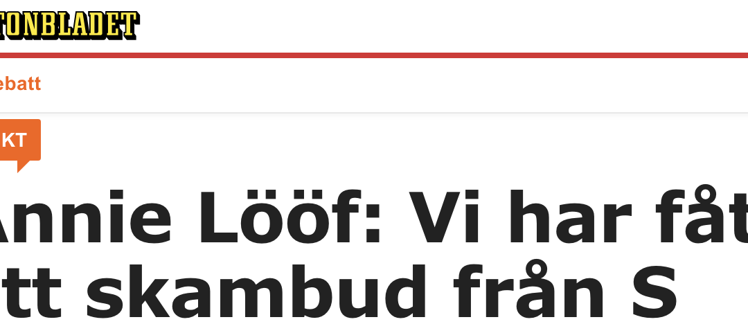 Förhandlingar om regeringsbildande förs i Sverige via kvällstidningar
