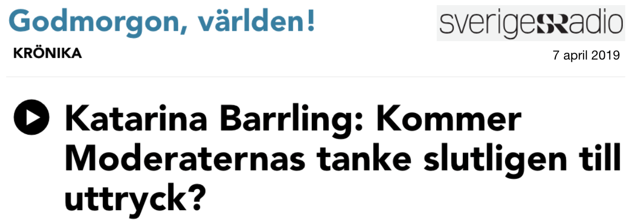 Katarina Barrling: ”Politiskt förtroende bygger på människor, som säger saker för att de tror på dem, inte för att en arbetsgrupp kommit fram till att de skall tro på dem.”