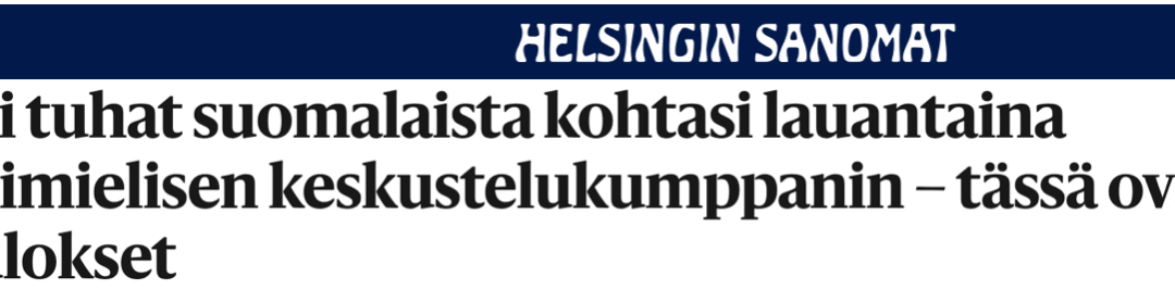 Finland. Fler än tusen finländare träffade oliktänkande samtalspartners.