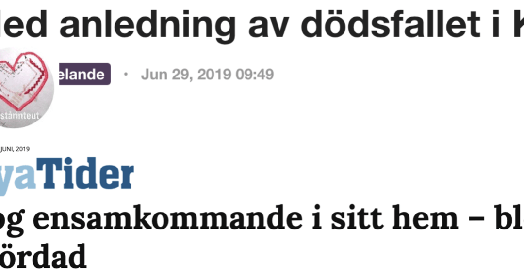 Om olika rapporteringar om mordet på en 69-årig kvinna i Kil och om vilka som bär skuld för den rådande situationen vad gäller afghanska män som inte har asylskäl men vistas i Sverige