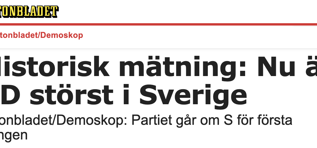 Aftonbladet: ”Den nya mätningen från Aftonbladet/Demoskop är dramatisk.”