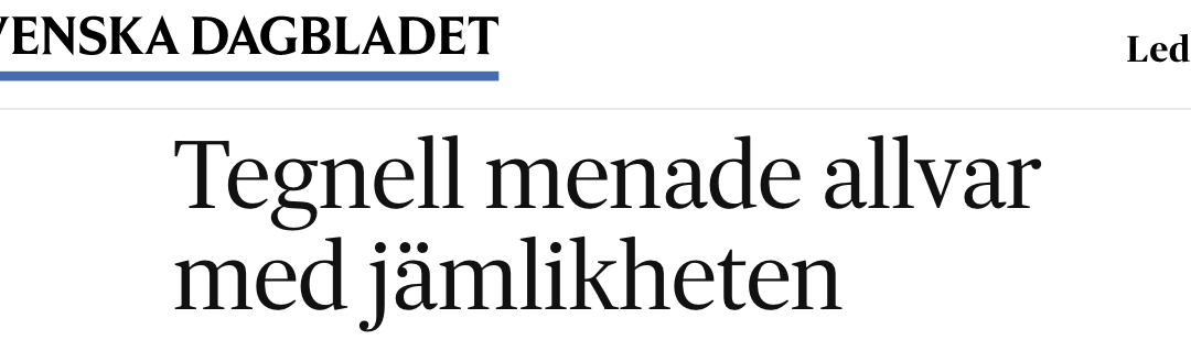 Tillägg till min text om den svenske statsepidemiologen: ”Jodå, det var så han hade menat. Jämlikheten var en aspekt att ta med i bedömningen.”