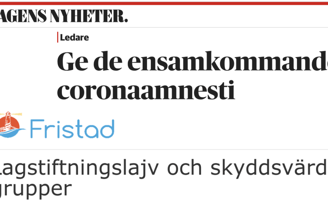 Om ”ensamkommande”-cirkusen. Igen. Nu med krav på ”coronaamnesti”.