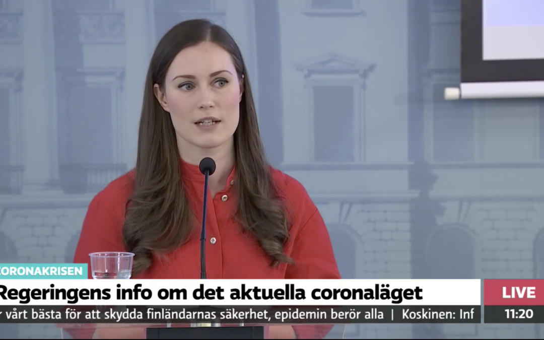 Finland. Från regeringens presskonferens med information om det aktuella coronaläget.