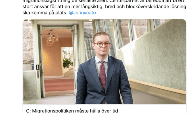 Centerpartisters lappande och lagande skadar Sverige. Lita inte ett ögonblick på dem i migrationspolitiska frågor!