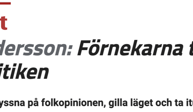Ur en text i Folkbladet: ”Den svenska nationalstatens och det svenska samhällets enskilt största problem är invandringen.”