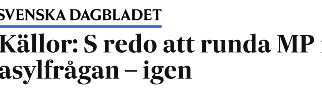 Oklart hur många och vilka som vistas i Sverige illegalt. Och: Håll Miljöpartiet och Centerpartiet borta från asyl- och migrationsområdet!