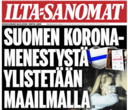 ”Utomlands är man förvånade över hur Finland har lyckats hålla coronasmittan i schack. Finland har minst antal coronasmittade och döda i Europa.”