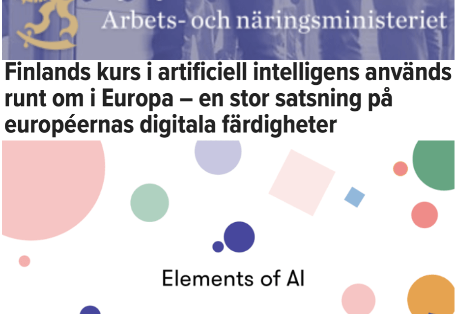 Finland. Kursen, där man lär sig grunderna i AI, artificiell intelligens, erbjuds gratis i 21 EU-länder. Också i Sverige.
