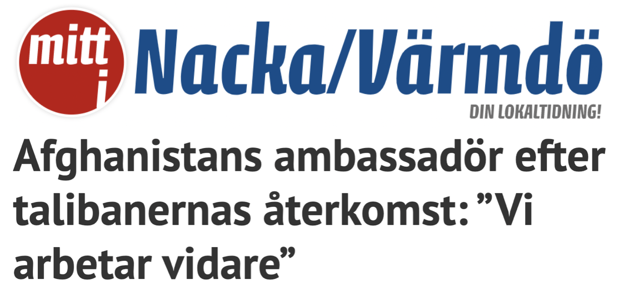 UD: ”Sveriges ambassad i Afghanistan är omlokaliserad till Stockholm.” Men Sverige har väl knappast inlett diplomatiska förbindelser med Islamiska Emiratet Afghanistan?