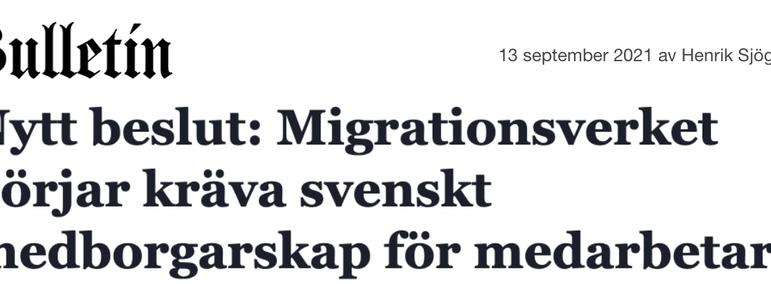 Min text bidrog till att ett nödvändigt beslut om säkerhetsklassificering på Migrationsverket fattades