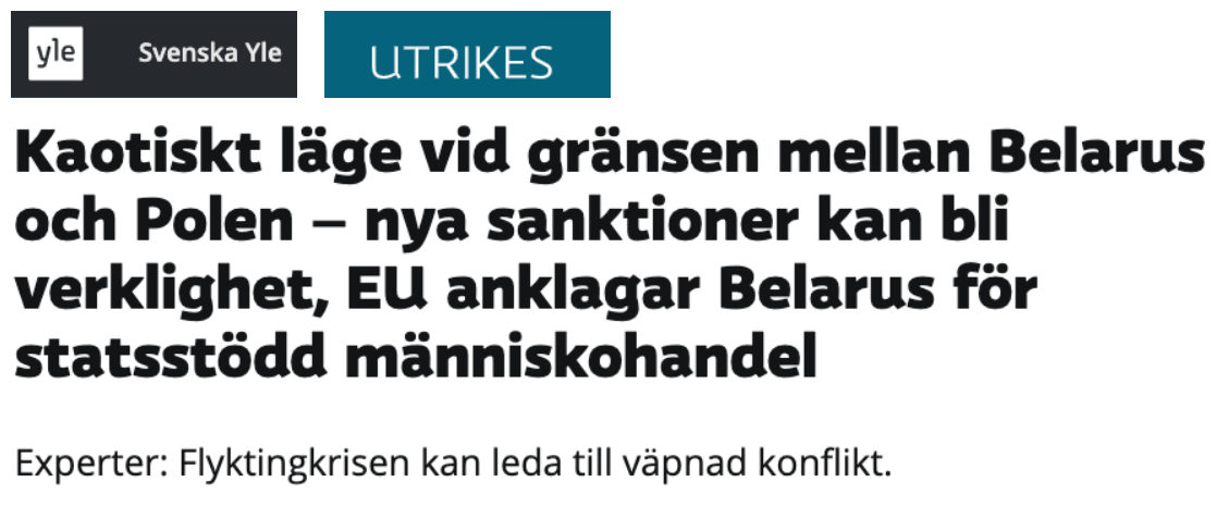 President Sauli Niinistö är orolig för att människorna som flugits till Belarus ska söka sig till Finland
