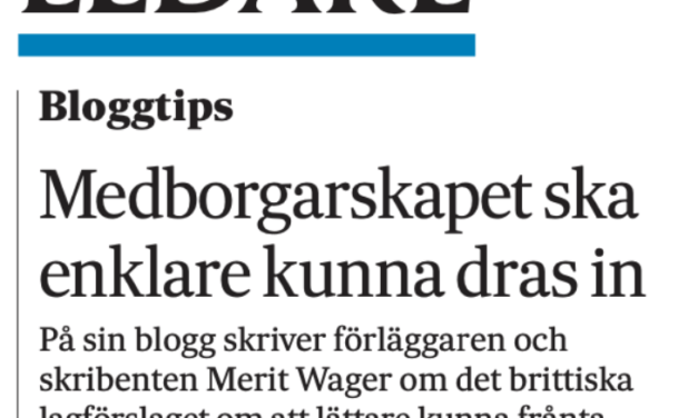 Om förslaget att brittiska medborgarskap lättare ska kunna återkallas.