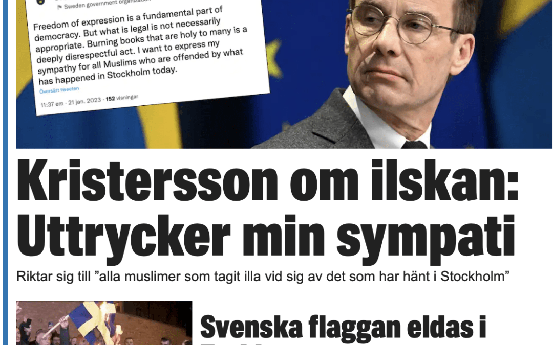 Sverige. Om en något märklig reaktion från regeringen i det sekulära landet Sverige.