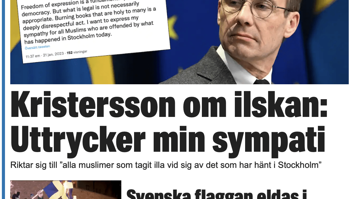 Sverige. Om en något märklig reaktion från regeringen i det sekulära landet Sverige.