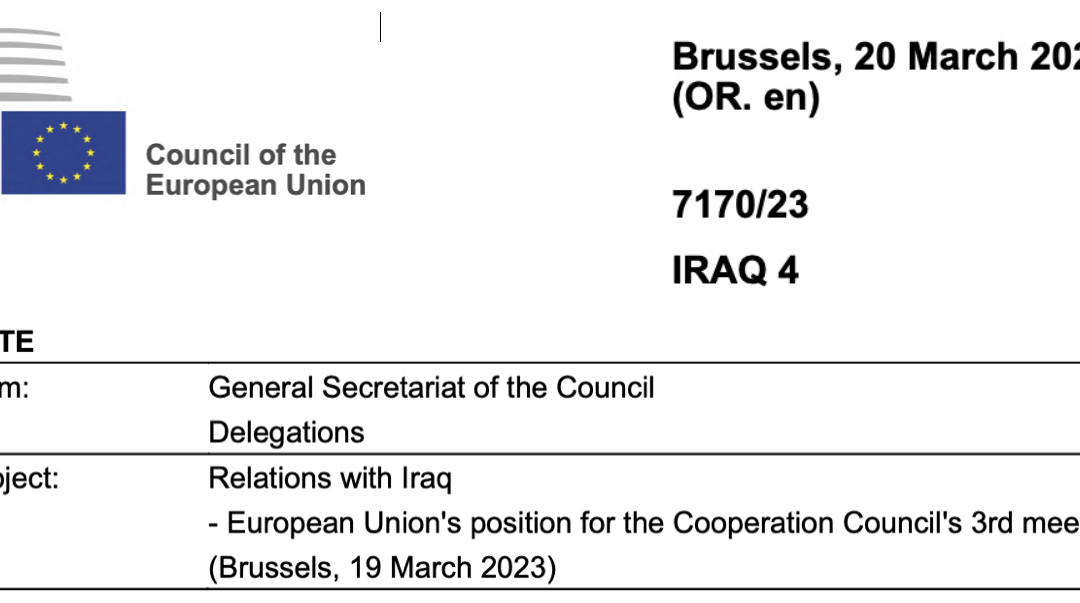 EU till Irak: ”Det är avgörande att insatserna för återvändande och återtagande, inklusive icke-frivilligt återvändande, förstärks.”