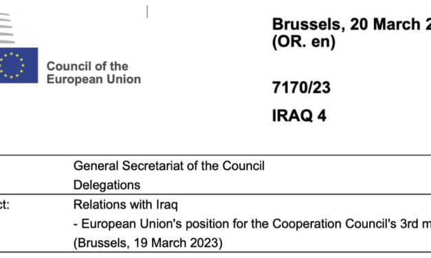 EU till Irak: ”Det är avgörande att insatserna för återvändande och återtagande, inklusive icke-frivilligt återvändande, förstärks.”