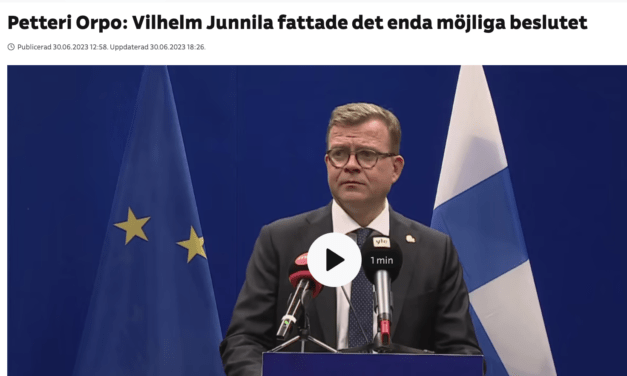 Finland. Näringsminister Vilhelm Junnila tar konsekvenserna av sitt handlande och avgår.